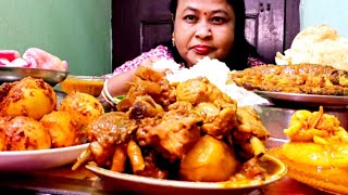 eating fish ,mutton fat, chicken egg,mutton,liver curry | asmr eating | mukbang 😋