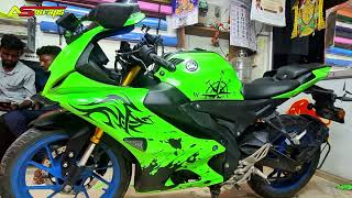 yamaha R15v4 ninja green full wrap...