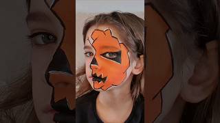 MAQUIAGEM DE ABÓBORA ASSUSTADORA - Pintura facial para o Halloween! #halloween #pumpkin