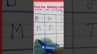 #shorts #video  |Find The Missing  Letter |Missing Number#missngletter