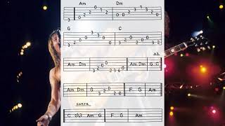 Guns N' Roses - Don't Cry. Intro de Guitarra en Am (Standard Tuning) + Tabs.