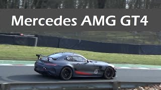 Mercedes AMG GT4 Sound on Track Testing British GT 2023