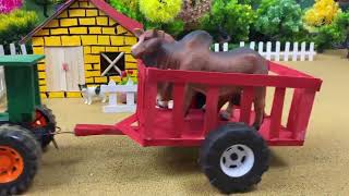 Top DIY Tractor Farm Diorama with House for Animals, Cow Shed, Fish Pond   Supply Water for Plants