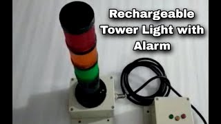 Rechargeable Tower Light With Alarm