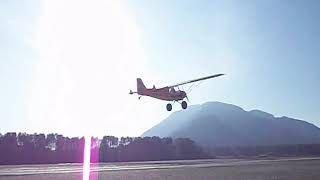 First attempt at airplane water SKIING