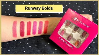 Myglamm Luscious Matte mini lipstick kit Runway Bolds review & Swatches | Myglamm