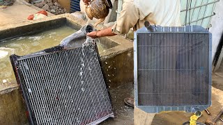 Truck radiator Cleaning || cleaning dirty radiator with acids || How to clean dirty radiator