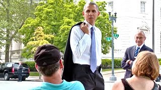 President Obama Walks The Washington Mall