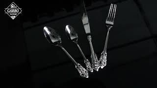 silver color unique design Amazon hot selling stainless steel cutlery set