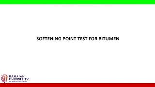 Softening Point Test on Bitumen