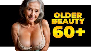 TOP 10 Natural older woman over 60 Attractively Dressed Classy and Beauty 💜 Fashion Tips 2024