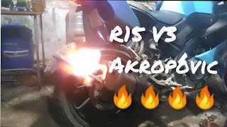 yamaha R15 v3 exhaust akropovic 😉🔥🔥