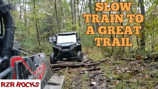 Polaris RZR's,  Yamaha X2 & Kawasaki Teryx cruise through a GREAT trail, slinging mud, jumping logs