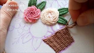 МК. Самый простой способ. Вышивка корзинки нитками. The easiest way. Embroidery baskets.