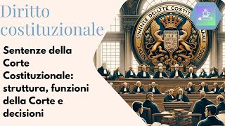 Sentenze della Corte #costituzionale  : struttura, funzioni della Corte e decisioni