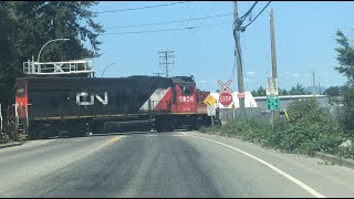 【4K 60fps】Very Rare! CN engines switching on industrial spur line in Port Kells, Langley/Surrey, BC