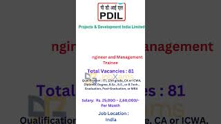 Projects And Development India Limited (PDIL) Recruitment #2024 #newjobvacancy #jobvacancy