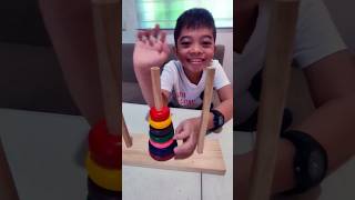 Finally! I found this BIGGIE! Yey! #woodentoys #towerofhanoi kids #mathgames #mathpuzzle 😁