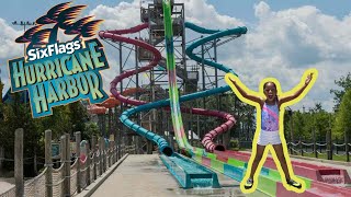 KAIDENCE GOES TO HURRICANE HARBOR!! HUGE WATER SLIDES! #texas #waterslides #waterparkfun