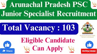 APPSC JUNIOR SPECIALIST RECRUITMENT 2024 || APPSC RECRUITMENT 2024 || VACANCYGATE ||