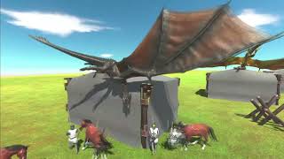 Dark Dragon Battle Simulator vs 60 Warriors - Animal Revolt Battle Simulator (ARBS)