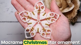 DIY macrame Christmas star ornament | Micro Macrame Christmas star tutorial