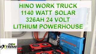 HINO 1140watt solar/326ah 24volt portable powerhouse, fridges, power, tools on site, equipment.￼