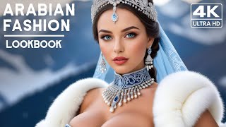 Arabian Fashion AI Art: Glowing Beauty in Winter Wonderland (2024)