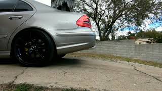 2003 e55 muffler delete, resonator delete, & x-pipe