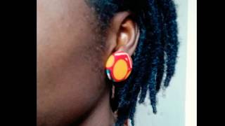 Diy Round Button Earring with African prints Fabric