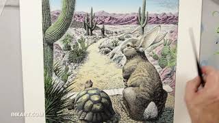 Tortoise and the Hare | A Method for Adding Color to a Scratchboard Illustration