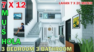 Split Level House 1,5 Lantai 7x12 Meter 3 Kamar 3 toilet Mushola Di Lahan 7x20 Meter