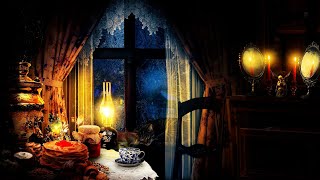 🕯TRADITIONAL SLAVIC CHRISTMAS IN A COZY WOODEN CABIN | Blizzard, Fire, Cat Purring + Soft Music ASMR