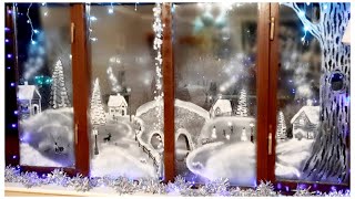 Snow Spray Window art /Christmas Windows