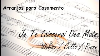 Je Te Laisserai Des Mots - Patrick Watson - Partitura para Violino / Violoncelo / Piano