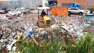 First New Project Clearing Trash By Skills Operator D21P Bulldozer Pushing Clearing Trash In Factory