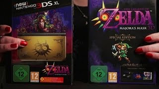 Binaural ASMR. Unboxing Zelda: Majora's Mask 3D New 3DS XL & Special Edition (Soft Spoken)