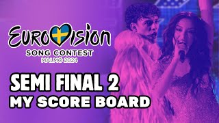 EUROVISION 2024 SEMI FINAL 2 REHEARSALS MY SCORE BOARD #esc2024 #eurovision2024