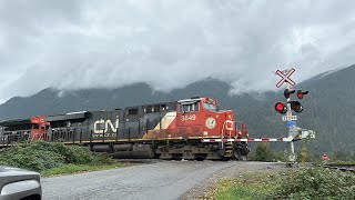 Fast Freight!!! CN Empty Grain Train East @ Dewdney BC Canada 14SEP24 ES44AC 3849 Leading