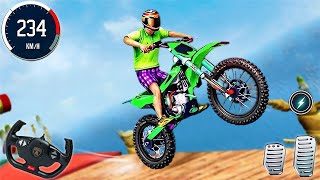 Bike Stunt Racing Tracks Simulator 3D - Impossible Motor Bike Motocross Driving - Android Gameplay