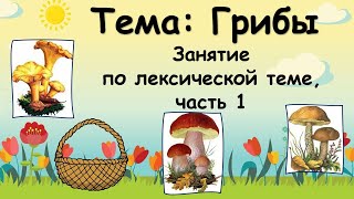 Грибы (занятие по лексической теме, часть 1)