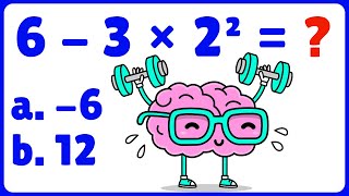 🔥 6 - 3 × 2² =❓ Expressão Numérica Matemática 🤓🤓 Muitos Erram!!! Matemática Básica