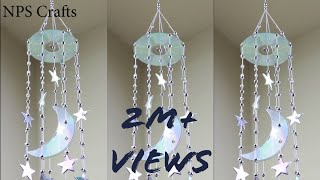 DIY Wall Hanger with CDs | Room decoration ideas | Old cd craft | MOON & STARS