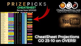 NBA "Prize Picks" CheatSheet - Recap from 3/1/2023!