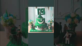 Pakistani flag cake decorating wishes Happy moment with a sweet #Shorts #flagcake #viral #subscribe