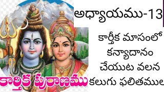 కార్తీక పురాణం పదమూడవ రోజు కథ|karthika puranam day 13|Karthika puranam|Karthika puranam telugu