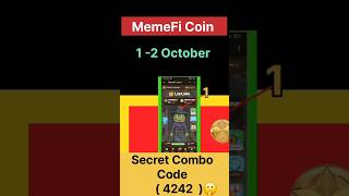 Meme Fi Coin Secret Code Today 1- 2 october | #memefi​ #memeficode​ #crypto​ #daily​ #code