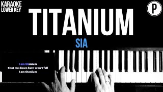 Sia - Titanium Karaoke LOWER KEY Slowed Acoustic Piano Instrumental Cover Lyrics