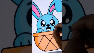 Cute rabbit in fruit basket painting for kids | rabbit drawing@taposhicutedrawing1996