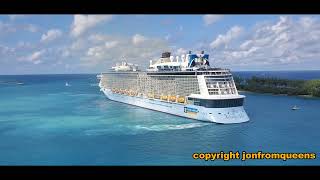 Royal Caribbean Anthem of the Seas pulling into Nassau Bahamas (Dec 2023)